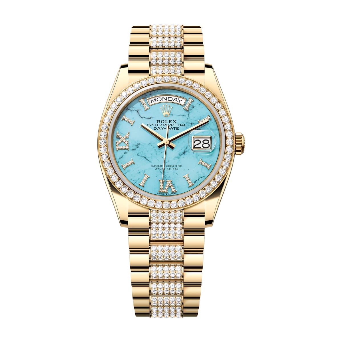 rolex-128348rbr-0038-turquoise-diamonds-dial.jpg Rolex Day Date 128348rbr-0038 Turquoise Dial & Diamond Bracelet - Image 1