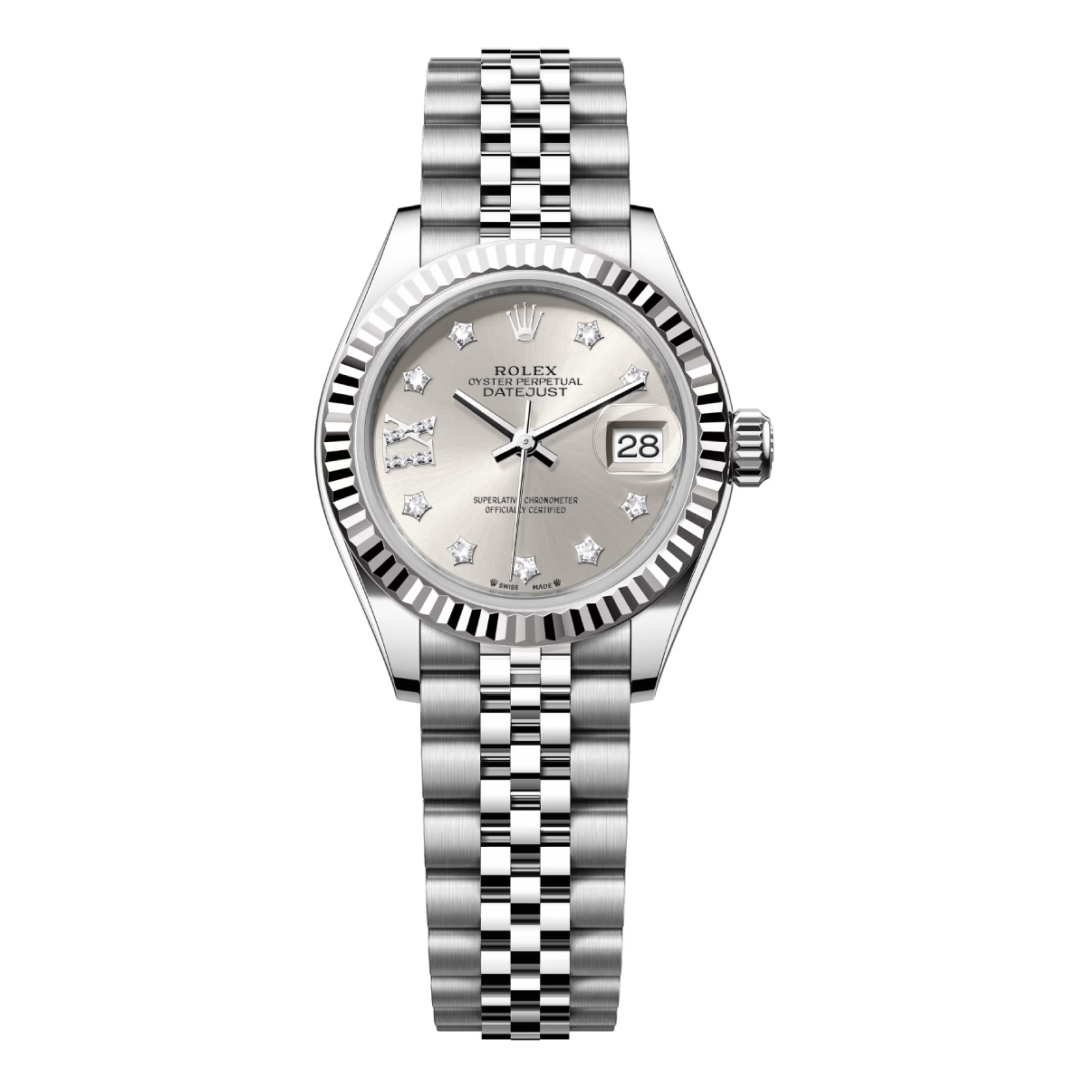 rolex-279174-0021.jpg Rolex Lady-Datejust 279174-0021 Silver Diamond Dial Jubilee Bracelet - Image 1