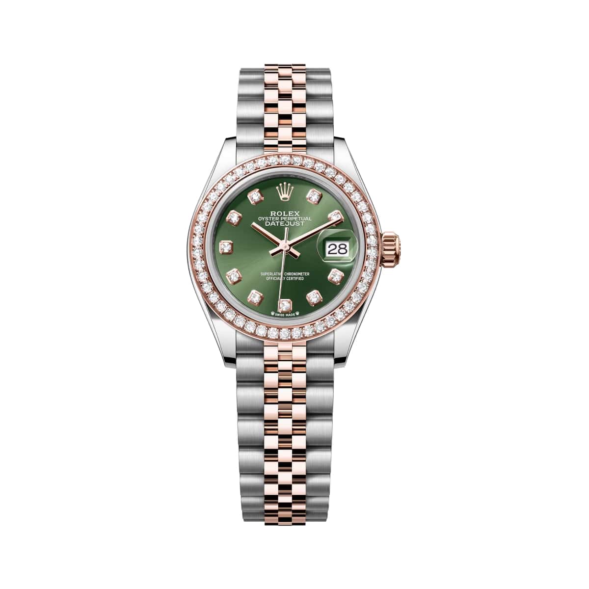 rolex-279381rbr.0007-green-diamonds.jpg Rolex Lady-Datejust 279381RBR-0007 28mm Green Diamonds Dial - Image 1