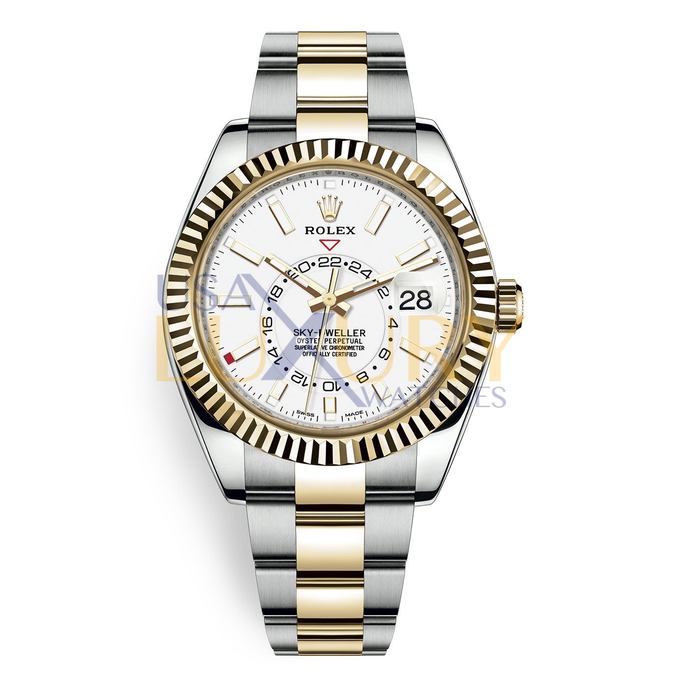 rolex-326933.jpg Rolex Sky-Dweller 326933-0009 White Dial 18K Yellow Gold & Stainless Steel 42mm Watch - Image 1