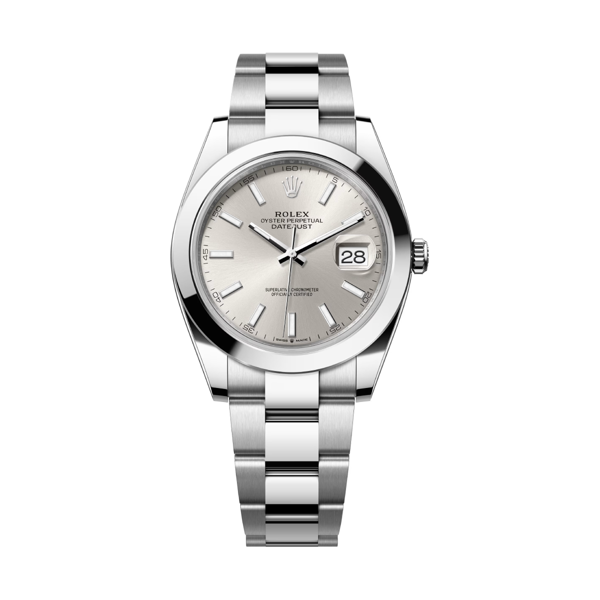 rolex-datejust-126300-0003.jpg Rolex Datejust 126300-0003 Silver Index Oyster 41mm Stainless Steel Watch - Image 1