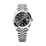 Rolex Datejust 126300-0012 41 Black Index Dial Jubilee Bracelet Watch