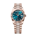 Rolex Day Date 128235-0086 Blue-Green Diamonds Dial & Bracelet