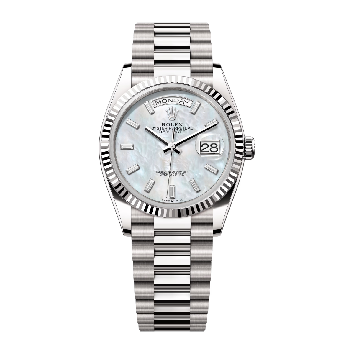 rolex-day-date-128239-0065.jpg Rolex Day-Date 128239-0065 Mother Of Pearl Diamond Dial - Image 1
