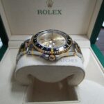 Rolex 16713 GMT II Yellow Gold Steel Serti Diamond Ruby Watch - Image 4