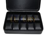 Watch Case Briefcase Black Zippered Travel Leather Carbon Fiber Storage - Image 3