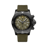 Breitling V13317101L1X1 Avenger Chronograph 45 Night Mission Black DLC Coated Titanium 45mm Green Dial