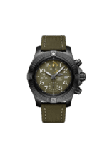 Breitling V13317101L1X1 Avenger Chronograph 45 Night Mission Black DLC Coated Titanium 45mm Green Dial